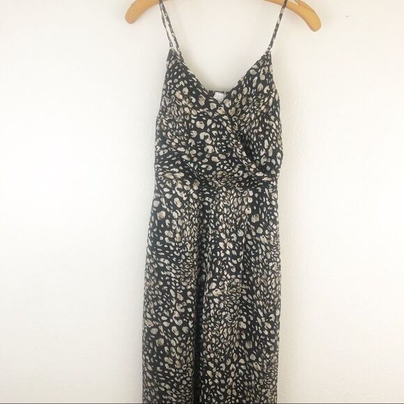 Sage Sample Spaghetti Strap printed black with metallic jumpsuit size S - Picture 3 of 11